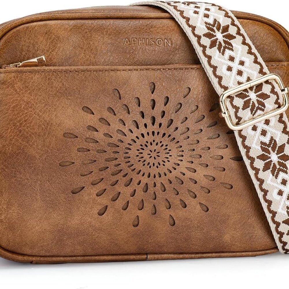 Vegan Leather Crossbody Bag Women Small Quilted Shoulder Purse with Adjustable S
